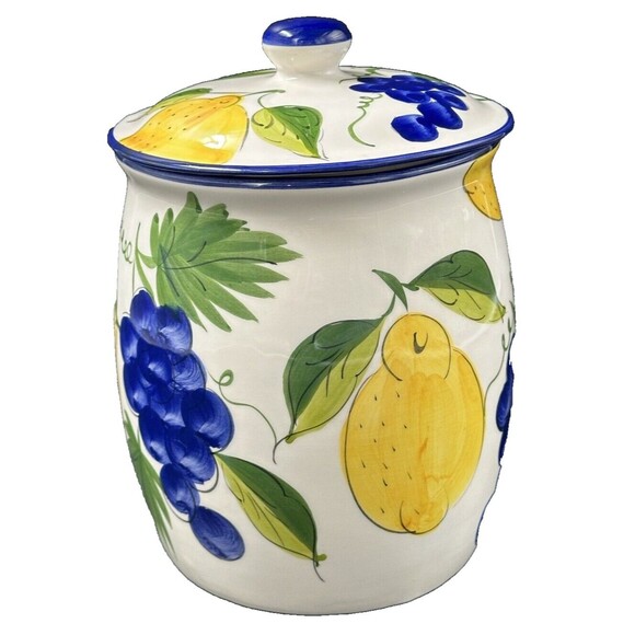 Vtg Jay Wilfred Andrea by Sadek Large Ceramic Fruit Canister with Lid Portugal - Picture 3 of 11